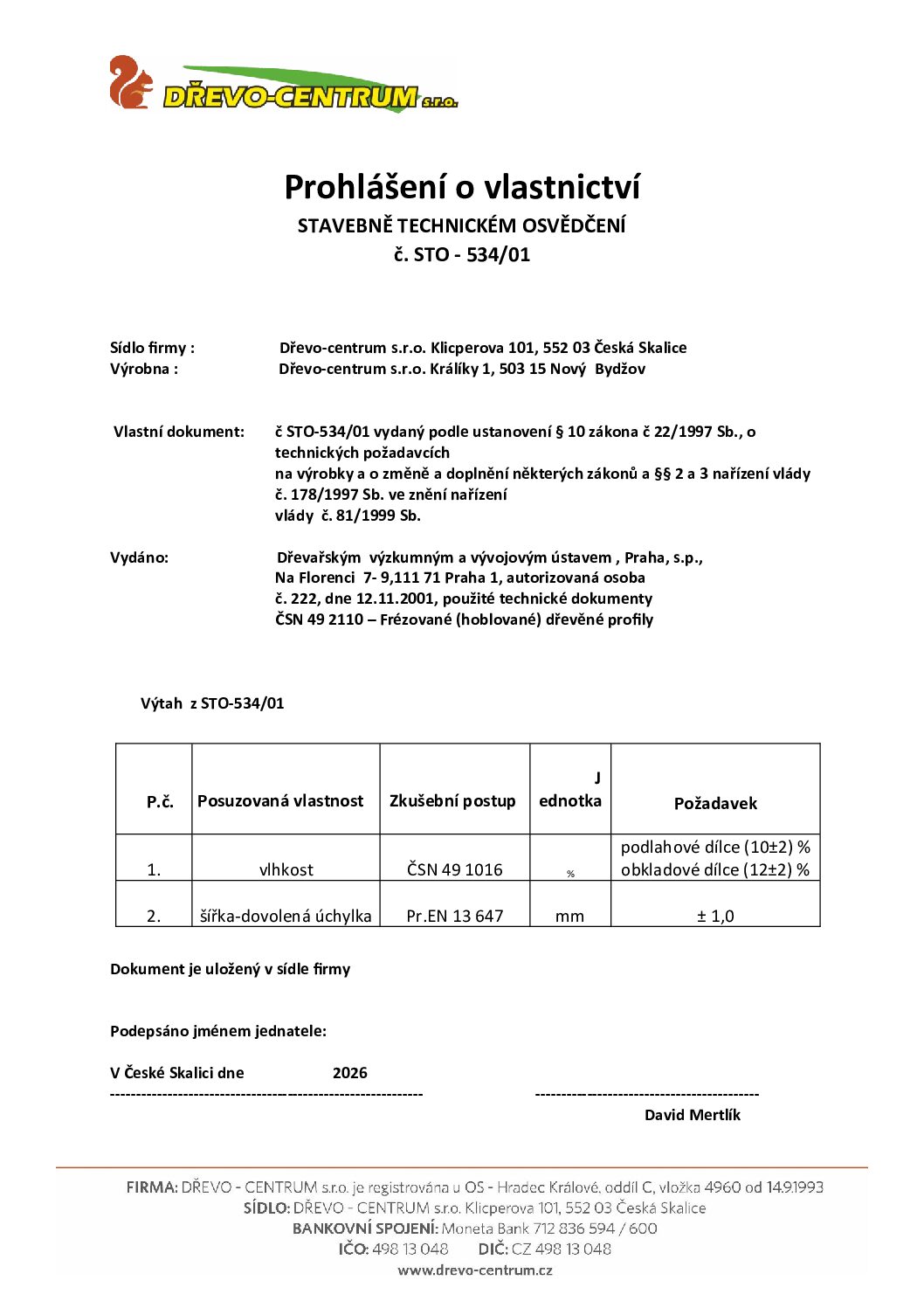 Stavebně technické osvědčení